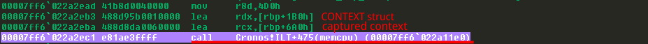 Memcpy Call to populate CONTEXT